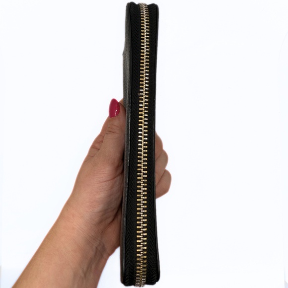 Coach Black Long Accordion Zip Wallet - Picture 7 of 16